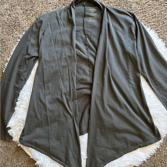 Maggie’s Organics Lightweight Cardigan Open Front Gray Womens Large Fits Small - Picture 3 of 4